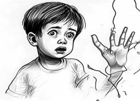 触电儿童画（儿童触电简笔画）