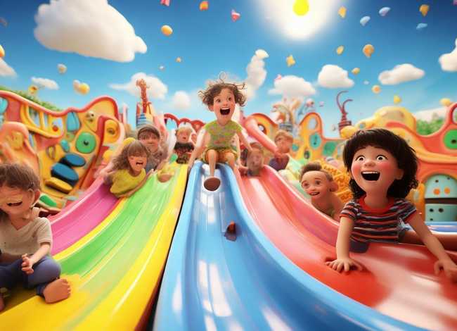 儿童故事滑梯房 小娃儿故事滑滑梯的儿歌视频