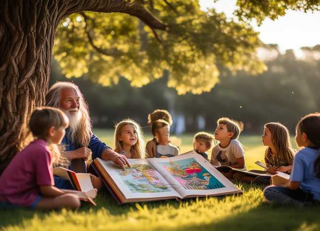 公园讲故事；公园讲故事看图写话一年级