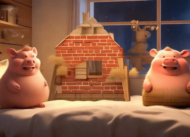 儿童睡前故事书阅读三只小猪，幼儿经典睡前故事-三只小猪书籍