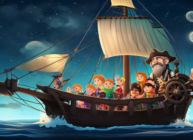 海盗船长的儿童故事 - 睡前故事海盗船长的故事