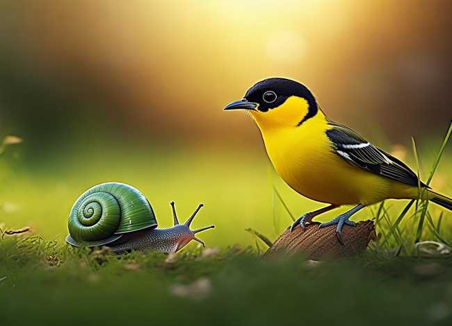 猫小帅儿童益智故事蜗牛与黄鹂鸟、蜗牛与黄鹂鸟故事简短