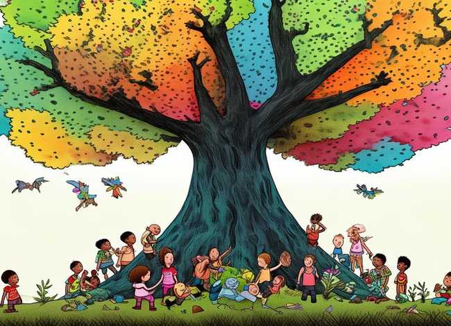 儿童画大树的故事，画画大树的故事