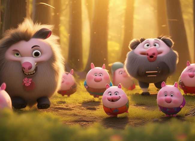 5岁儿童绘本故事大灰狼抓小猪，大灰狼抓小猪的故事