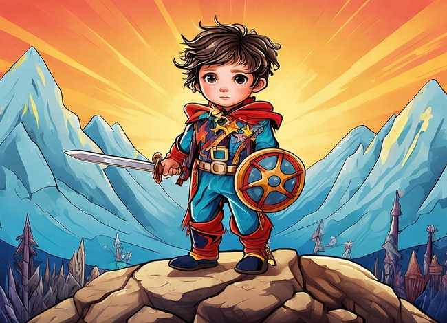 英雄故事绘画儿童；英雄故事绘画作品