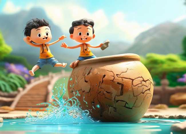 司马光砸缸故事儿童版视频；司马光砸缸的幼儿故事视频