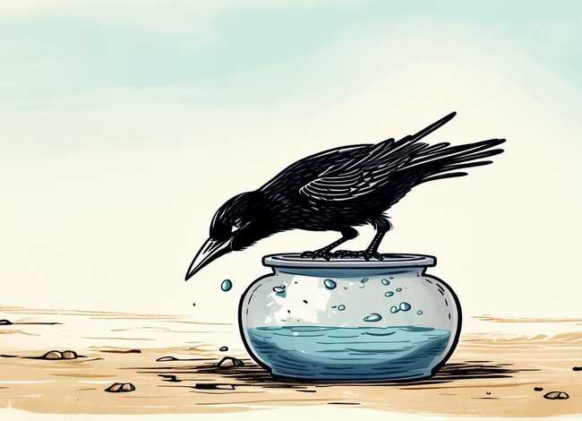 乌鸦喝水的故事绘本简笔画（乌鸦喝水的故事绘本简笔画图片）