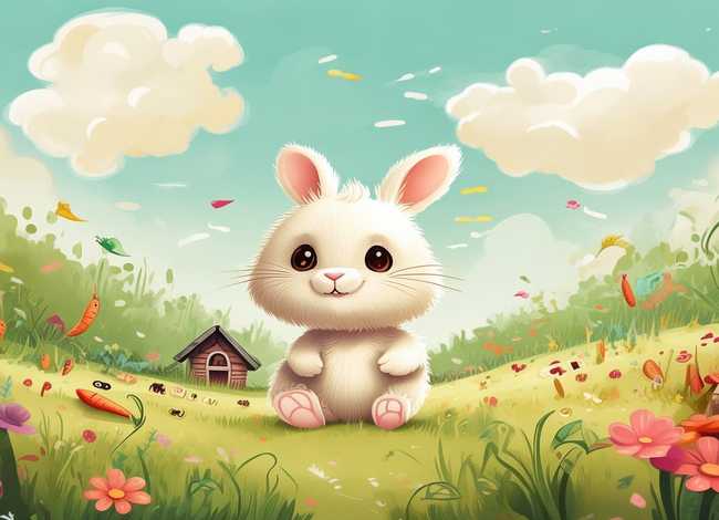 兔子的故事儿童绘本插画，关于兔子的绘本故事