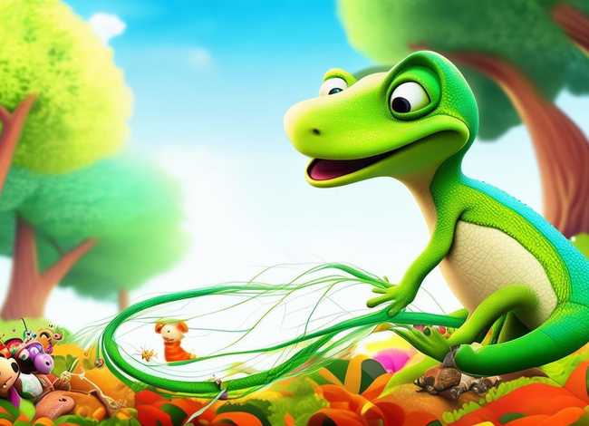 儿童故事小壁虎借尾巴潮汕话 阿布故事小壁虎借尾巴故事视频