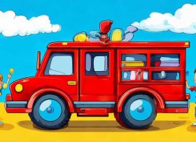 消防车儿童绘画图片（消防车儿童绘画图片简单）