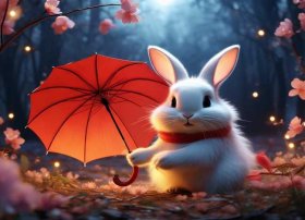 儿童睡前故事小白兔的红围巾；小白兔的小红伞故事