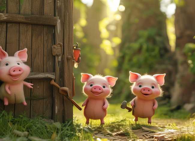 儿童故事三只小猪带拼音 - 三只小猪的真实故事带拼音
