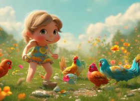 喂鸡儿童版、喂鸡儿童画