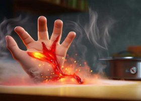 关于烫伤的动画小视频；关于烫伤的动画小视频图片