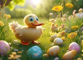 鸭妈妈找蛋儿童画故事，鸭妈妈找蛋的故事简笔画