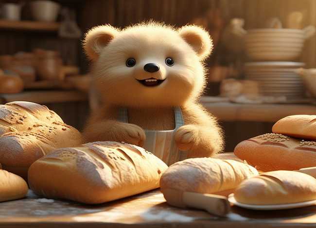 小熊数面包图片，小熊数面包的故事图片