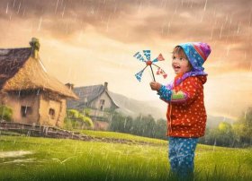 刮风的故事儿童 - 刮风下雨的故事