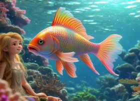 儿童故事金鱼公主、公主和小金鱼的故事