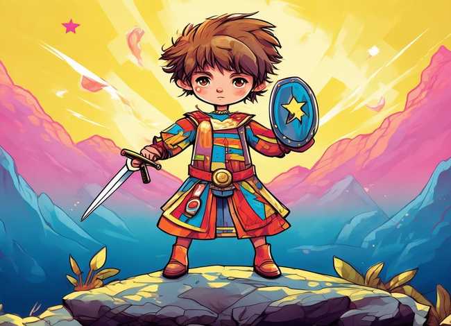 英雄故事绘画儿童；英雄故事绘画作品