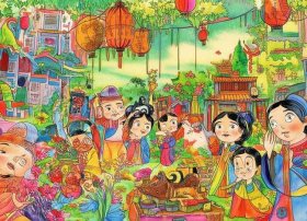 中国民间故事儿童绘画作品 中国民间故事绘画手抄报