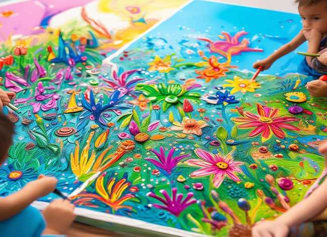 儿童植物花朵描画打印填色、植物花卉儿童创意画