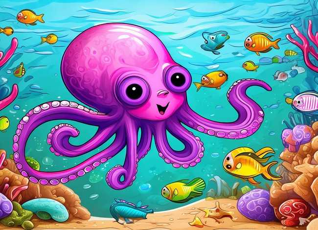章鱼儿童画 章鱼儿童画图片大全带颜色 章鱼儿童画 章鱼儿童画图片大全带颜色
