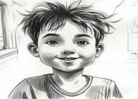 儿童自画像简笔画男孩，3-6岁儿童自画像简笔画男孩