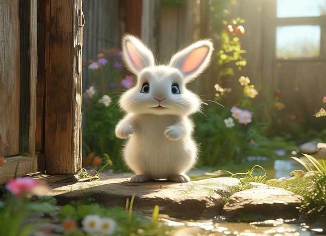 儿童经典小兔乖乖把门开开故事；阿布故事小兔子乖乖把门开开