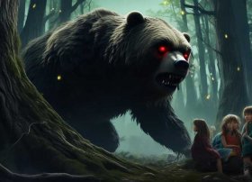 可怕的妖怪熊儿童故事内容 - 可怕的大妖怪绘本故事内容