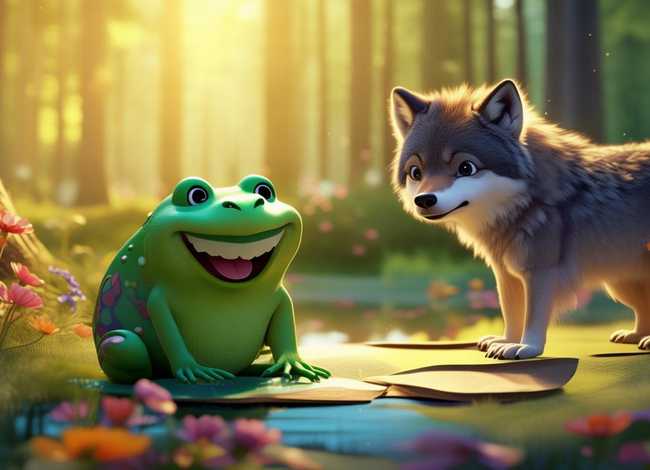 青蛙和狼故事，3-6岁儿童睡前小故事狼和青蛙