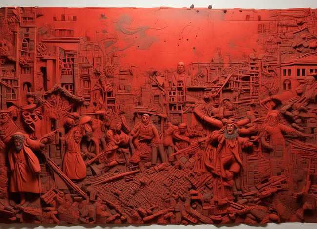 红色革命故事粘土画；红色革命故事粘土画图片