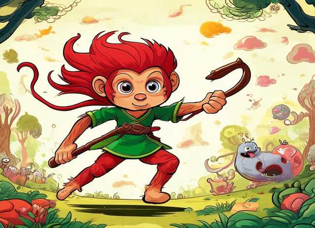 孙悟空打妖怪儿歌图片，孙悟空打妖怪儿歌图片简笔画