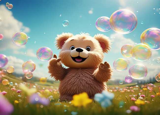 儿童故事小熊吹泡泡、幼儿故事小熊吹泡泡