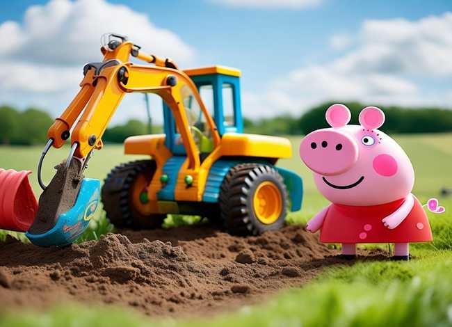 挖土机儿童故事小猪佩奇,儿童挖掘机和小猪佩奇 挖土机儿童故事小猪佩奇,儿童挖掘机和小猪佩奇