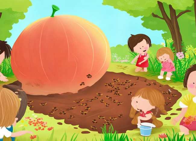 儿童蚂蚁和西瓜绘本故事完整版，蚂蚁和西瓜绘本故事幼儿