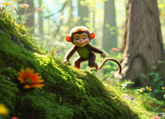 小猴子下山故事儿童视频 小猴子下山的幼儿故事视频