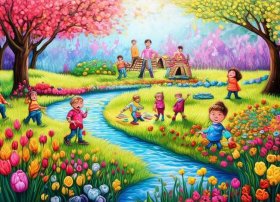 儿童春天的故事绘画作品，春天的故事幼儿绘画