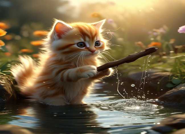 小猫钓鱼故事故事、小猫钓鱼故事讲述