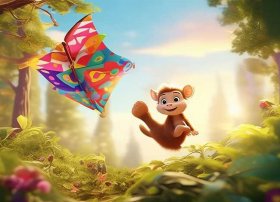 用猴风筝和小鹿创编儿童故事 小猴和小鹿的故事