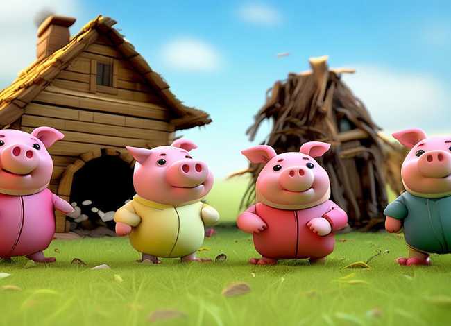 儿童表演故事三只小猪，幼儿故事表演三只小猪