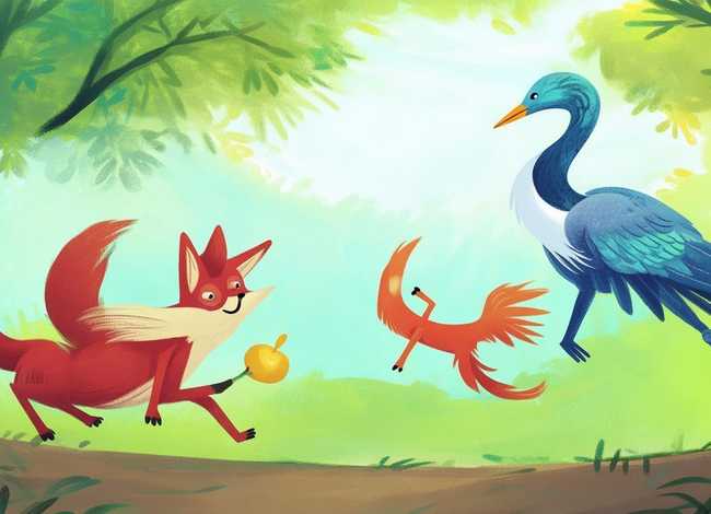 儿童故事狐狸与仙鹤;狐狸与仙鹤故事绘本 儿童故事狐狸与仙鹤;狐狸与仙鹤故事绘本
