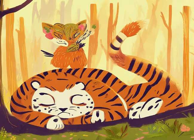 狐假虎威幼儿故事内容、狐假虎威的幼儿故事图片大全