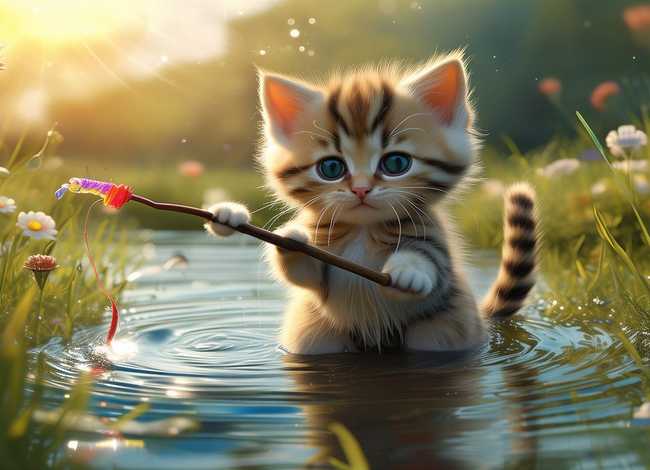 小猫钓鱼的故事视频动画（小猫钓鱼的故事视频动画版）