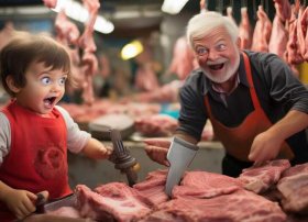 小孩买肉的搞笑视频 小孩买肉的搞笑视频短片