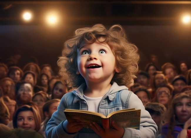 幼儿上台讲故事；幼儿上台讲故事发朋友圈文案简短一点