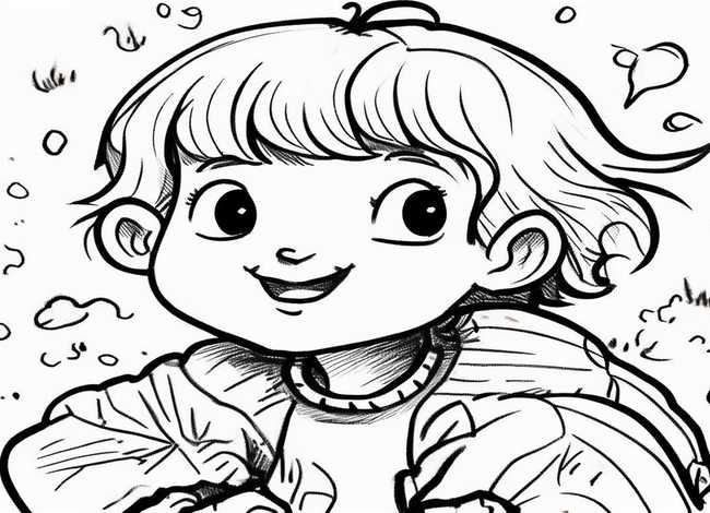 儿童人物线描画作品 - 儿童人物线描画作品简单