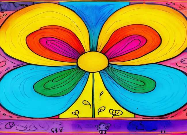 儿童故事七色花封面简单手抄报简单、七色花故事手抄报简笔画