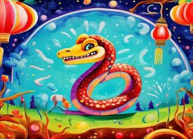 春节儿童画简单又漂亮图片、春节儿童画简单又漂亮图片蛇年