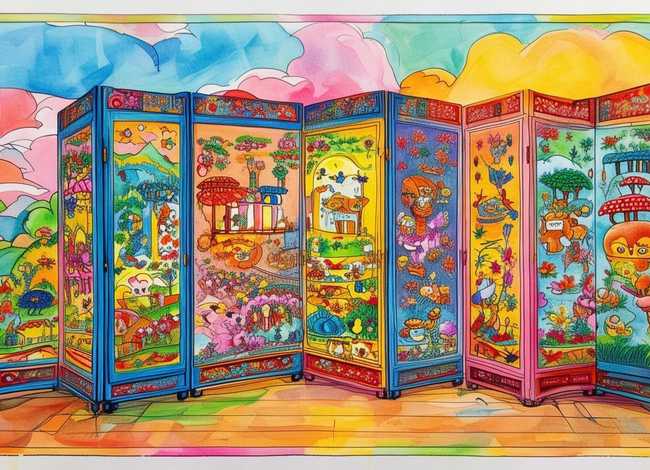 屏风怎么画 儿童画、屏风怎么画 儿童画图片