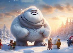 大雪怪的儿童故事、蓝精灵绘本故事大雪怪